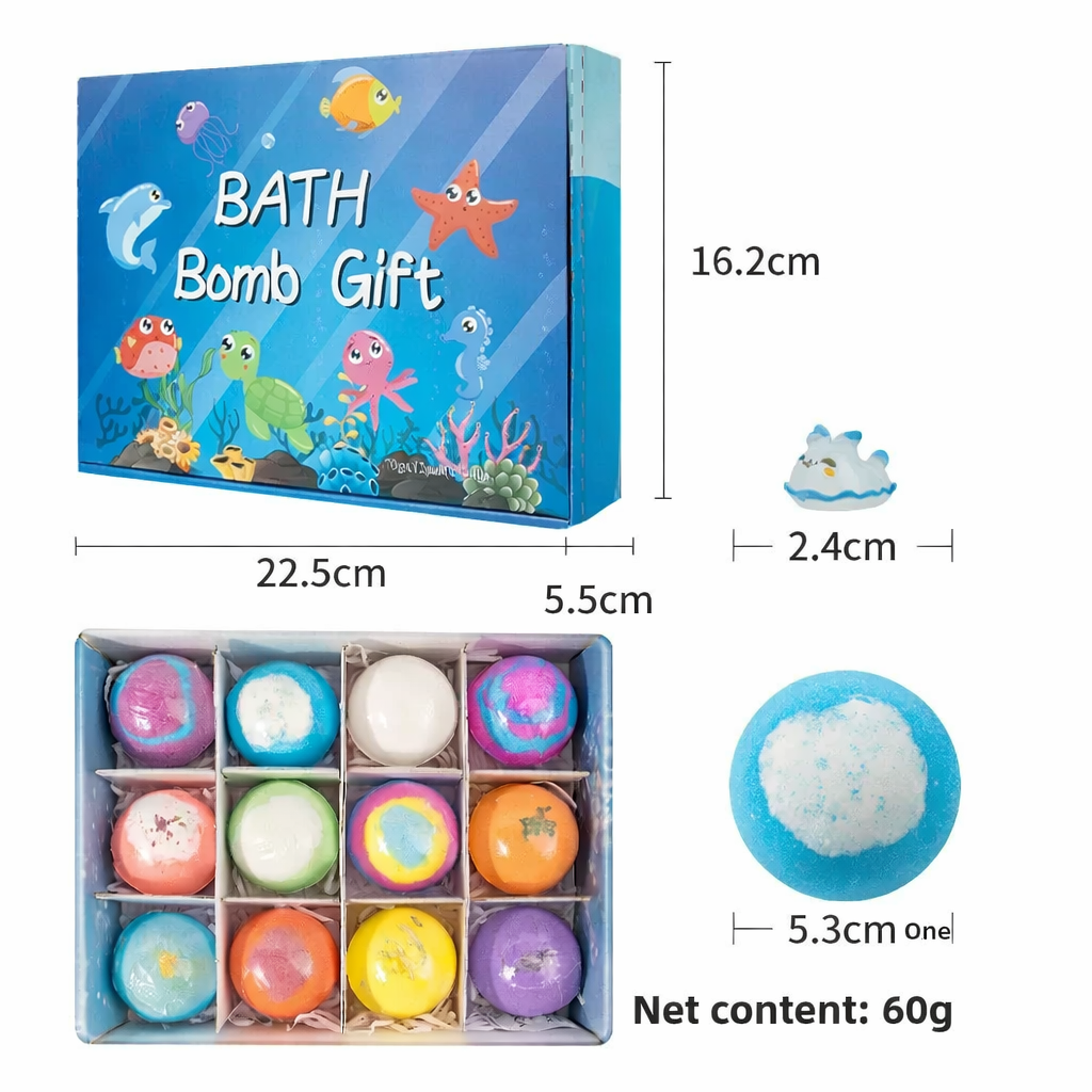 12-Piece Ocean Surprise Toy Bath Foam Set | FREE TOYS With Every Bath Foam
