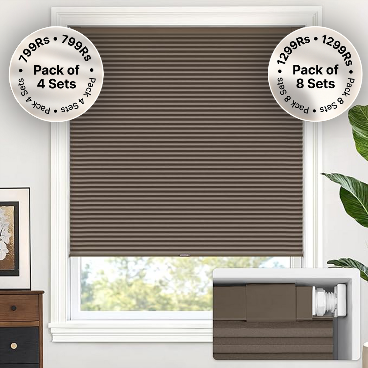 LazBlinds No Drill Cordless Cellular Shades