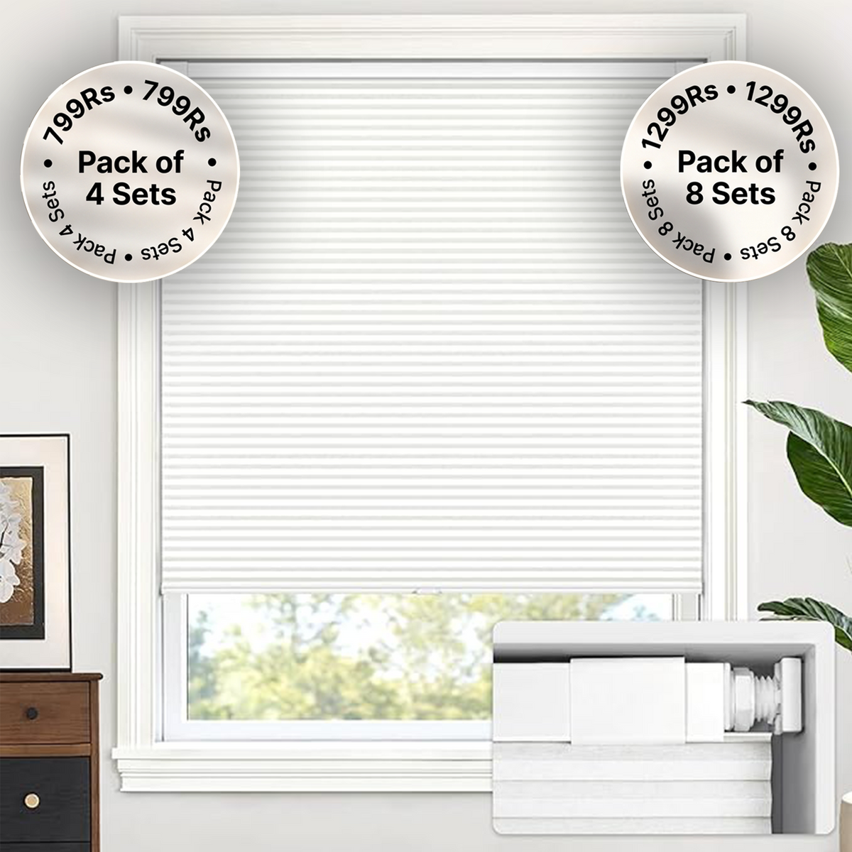 LazBlinds No Drill Cordless Cellular Shades