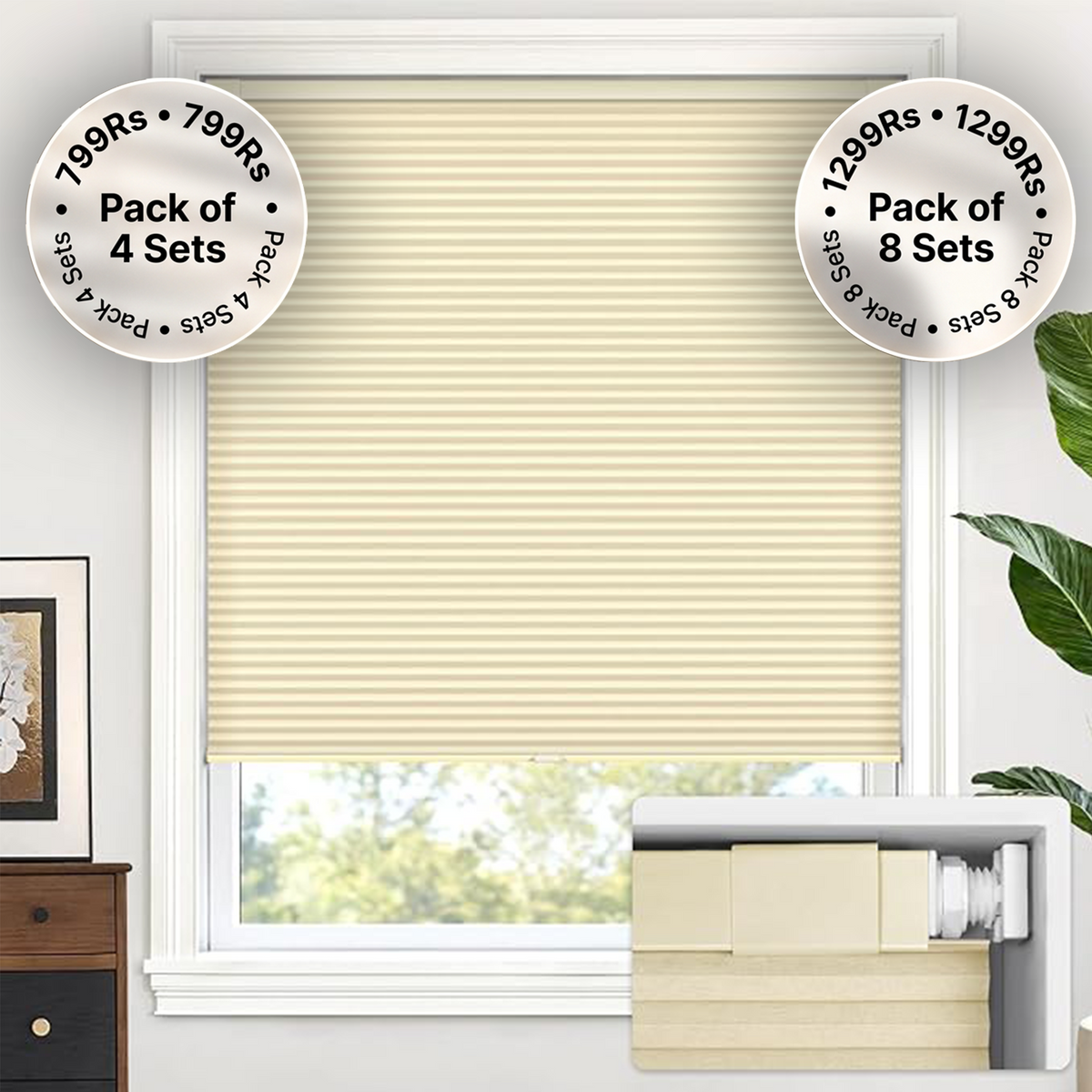 LazBlinds No Drill Cordless Cellular Shades