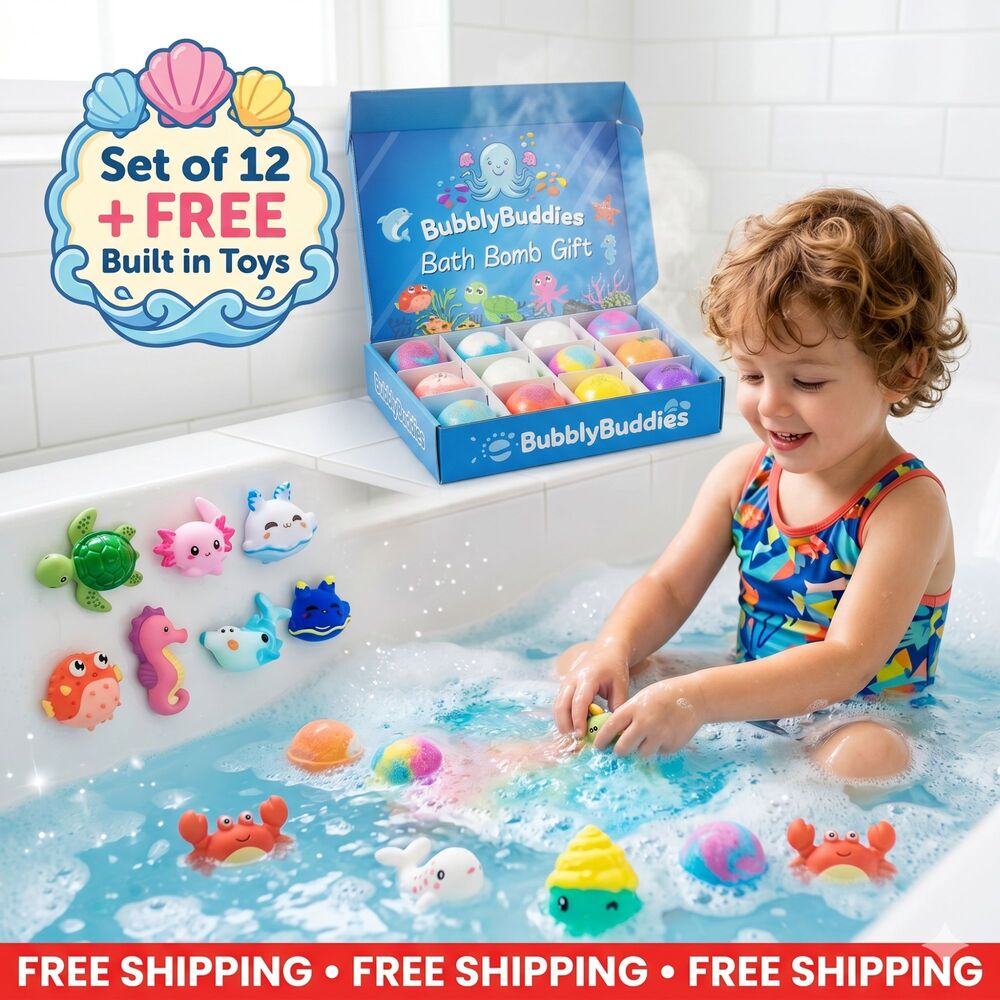 12-Piece Ocean Surprise Toy Bath Foam Set | FREE TOYS With Every Bath Foam
