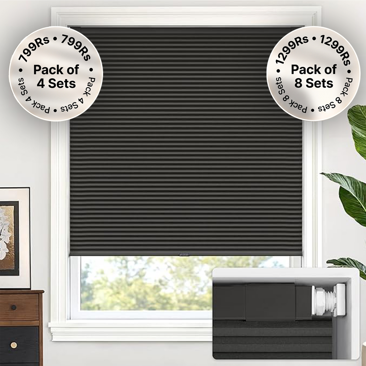 LazBlinds No Drill Cordless Cellular Shades