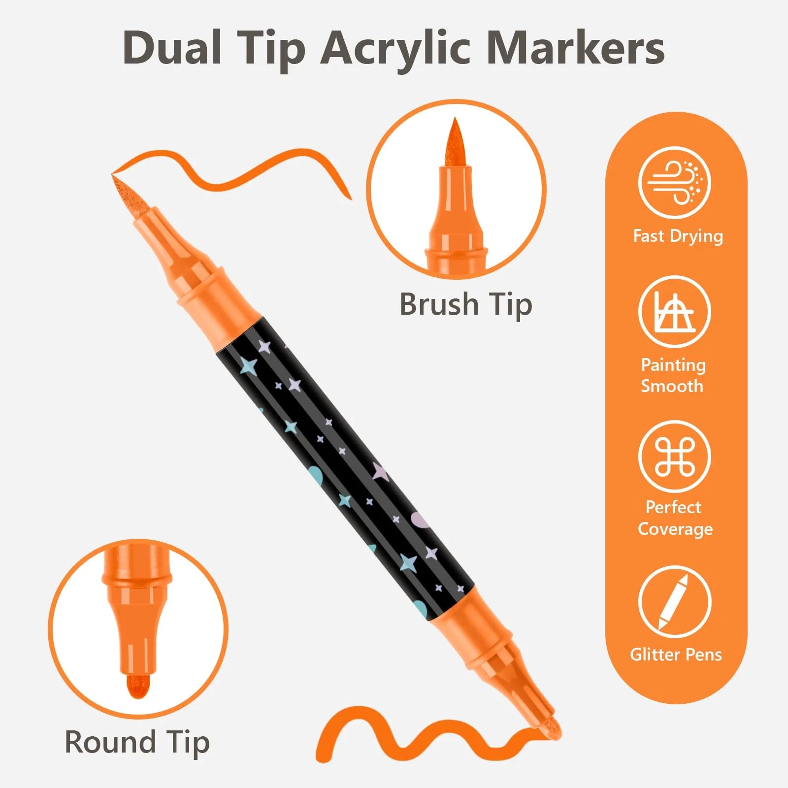 Double-Tip Glitter Marker | 2-in-1 Colors