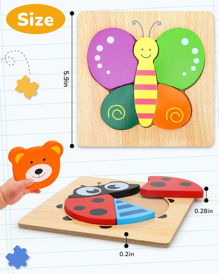 Montessori Animal Puzzle Pack | Set of 12 | Boost Motor Skills