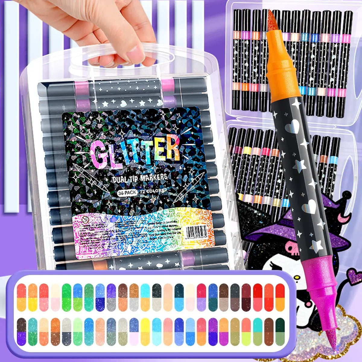 Double-Tip Glitter Marker | 2-in-1 Colors