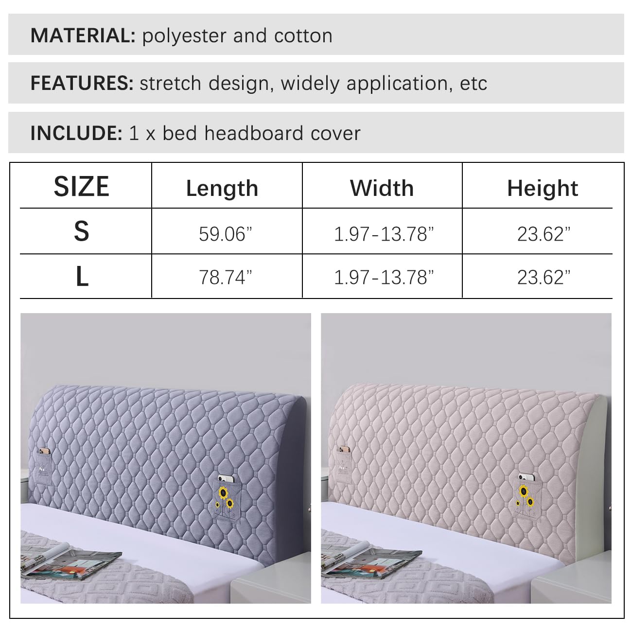 Stretch Padded Headboard Cover | Buy 1 Get 1 FREE