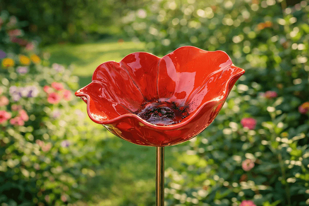 Handmade Metal Bird Feeder Flower - Decorative Garden Planter