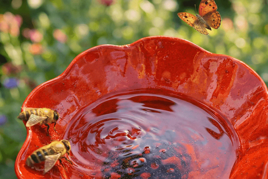 Handmade Metal Bird Feeder Flower - Decorative Garden Planter