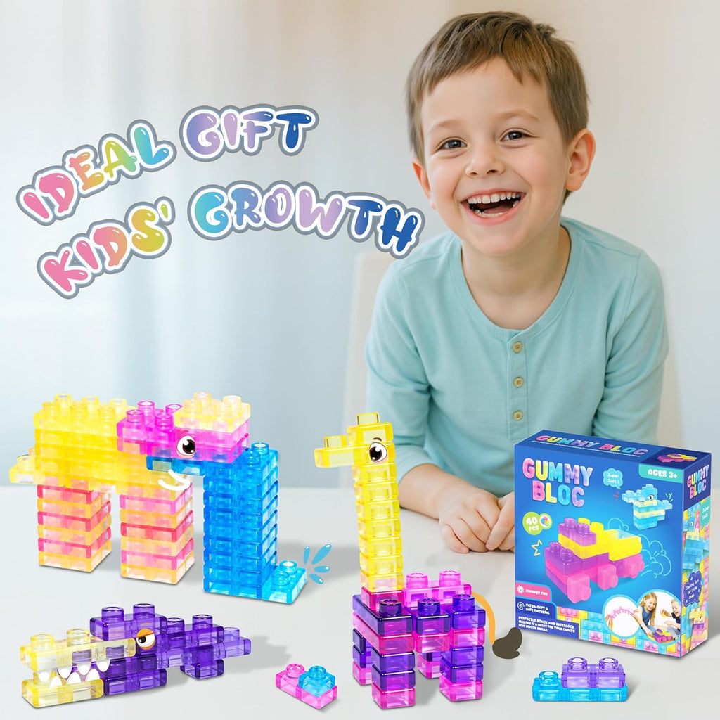 Jelly Block - 40 PCS Sensory Soft Building Blocks | Buy 1 Get 1 FREE