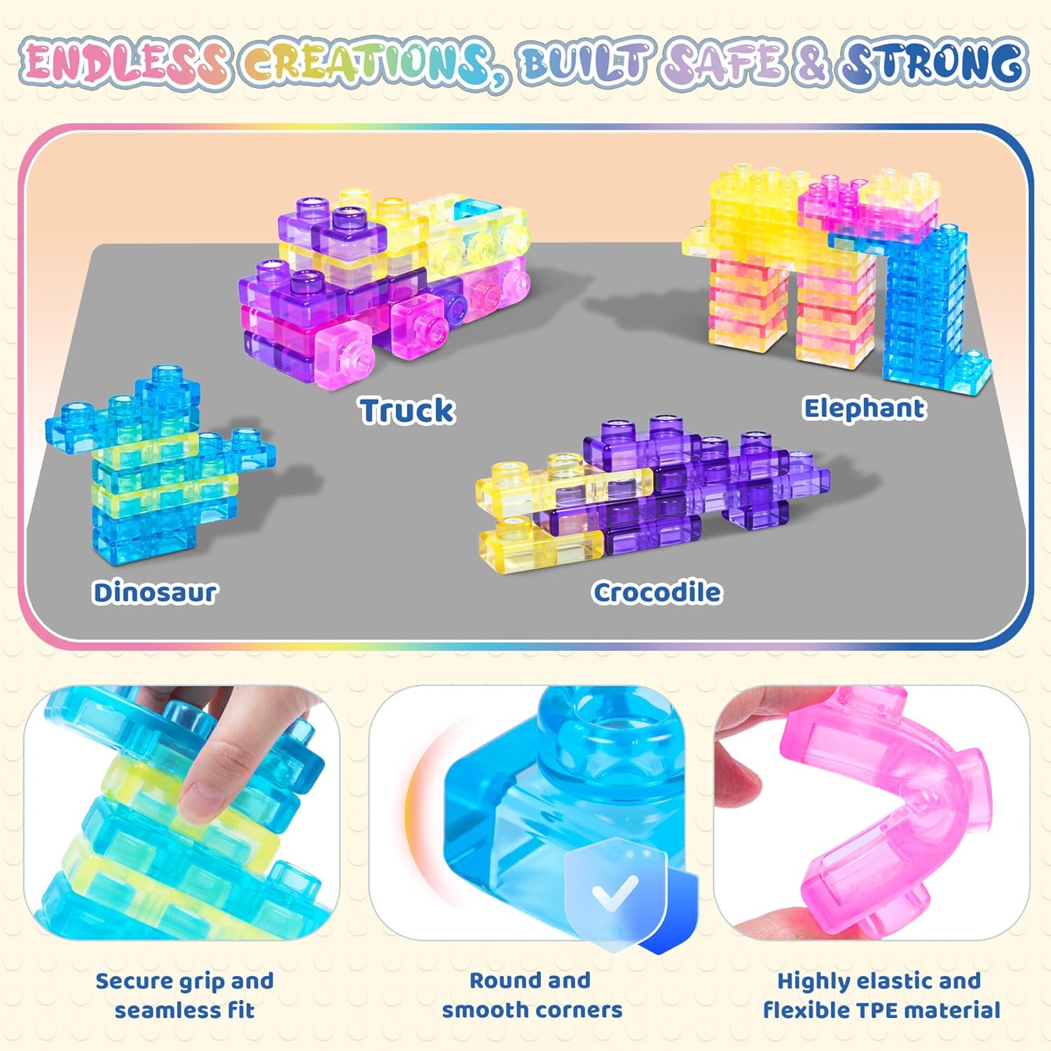 Jelly Block - 40 PCS Sensory Soft Building Blocks | Buy 1 Get 1 FREE