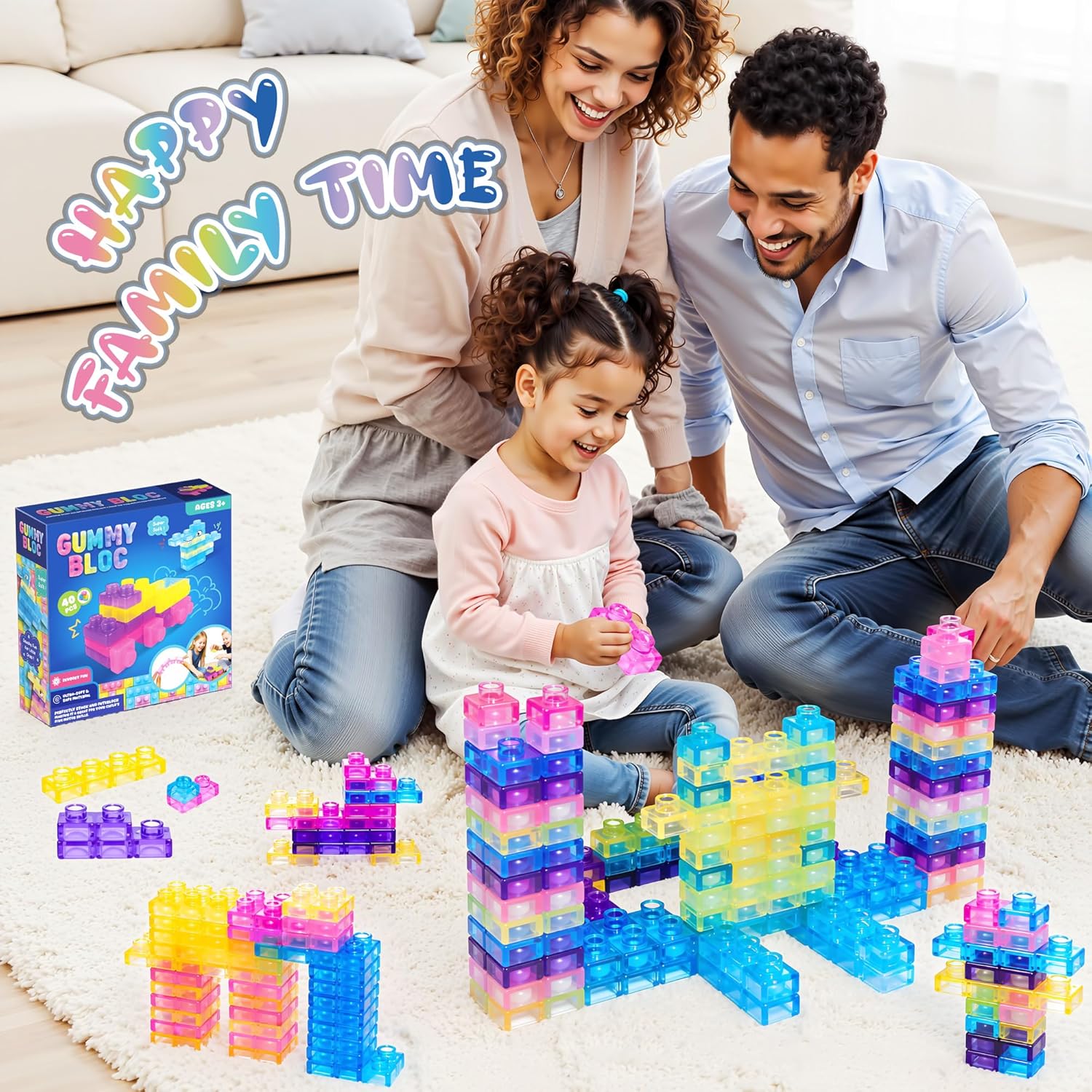 Jelly Block - 40 PCS Sensory Soft Building Blocks | Buy 1 Get 1 FREE