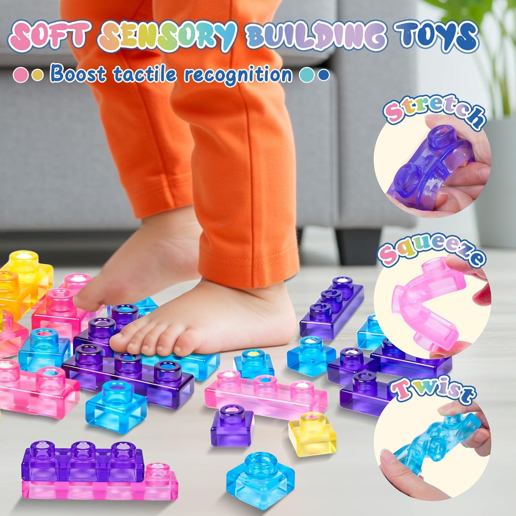Jelly Block - 40 PCS Sensory Soft Building Blocks | Buy 1 Get 1 FREE