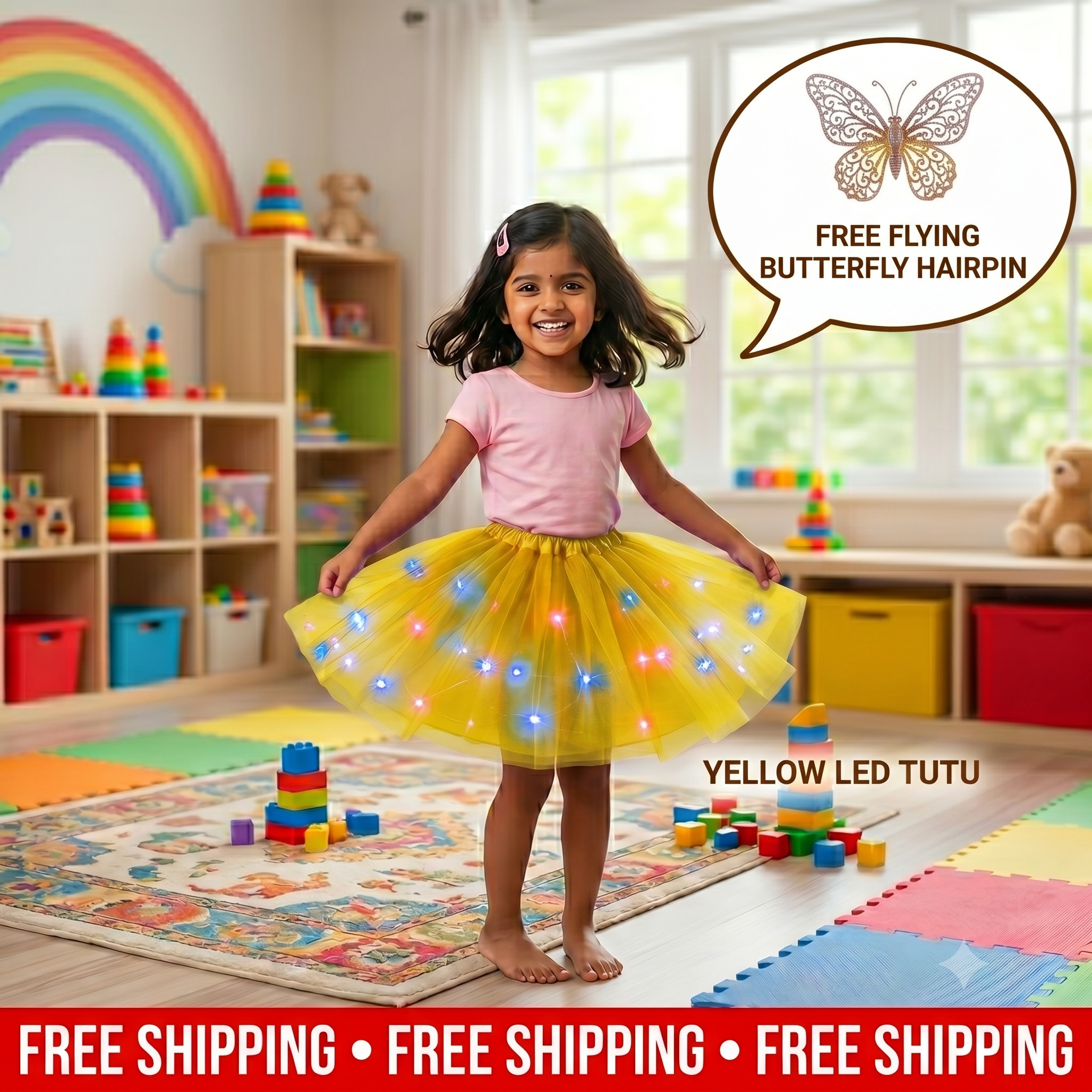 Magical & Glowing LED Tutu Skirt | FREE Hairpin