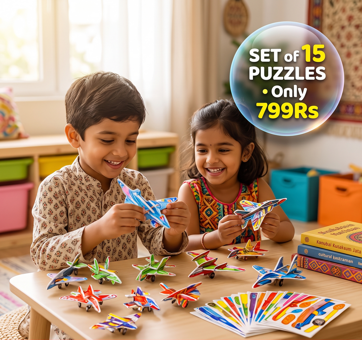 3D Cartoon Puzzle Set For Kids | Set of 4 Puzzle