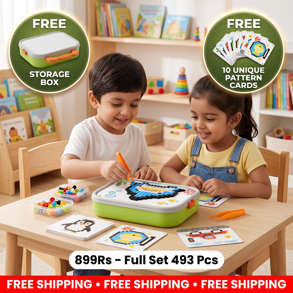 Kids Montessori Mushroom Pegboard Mosaic Puzzle Set | Boosts Creativity & Imagination