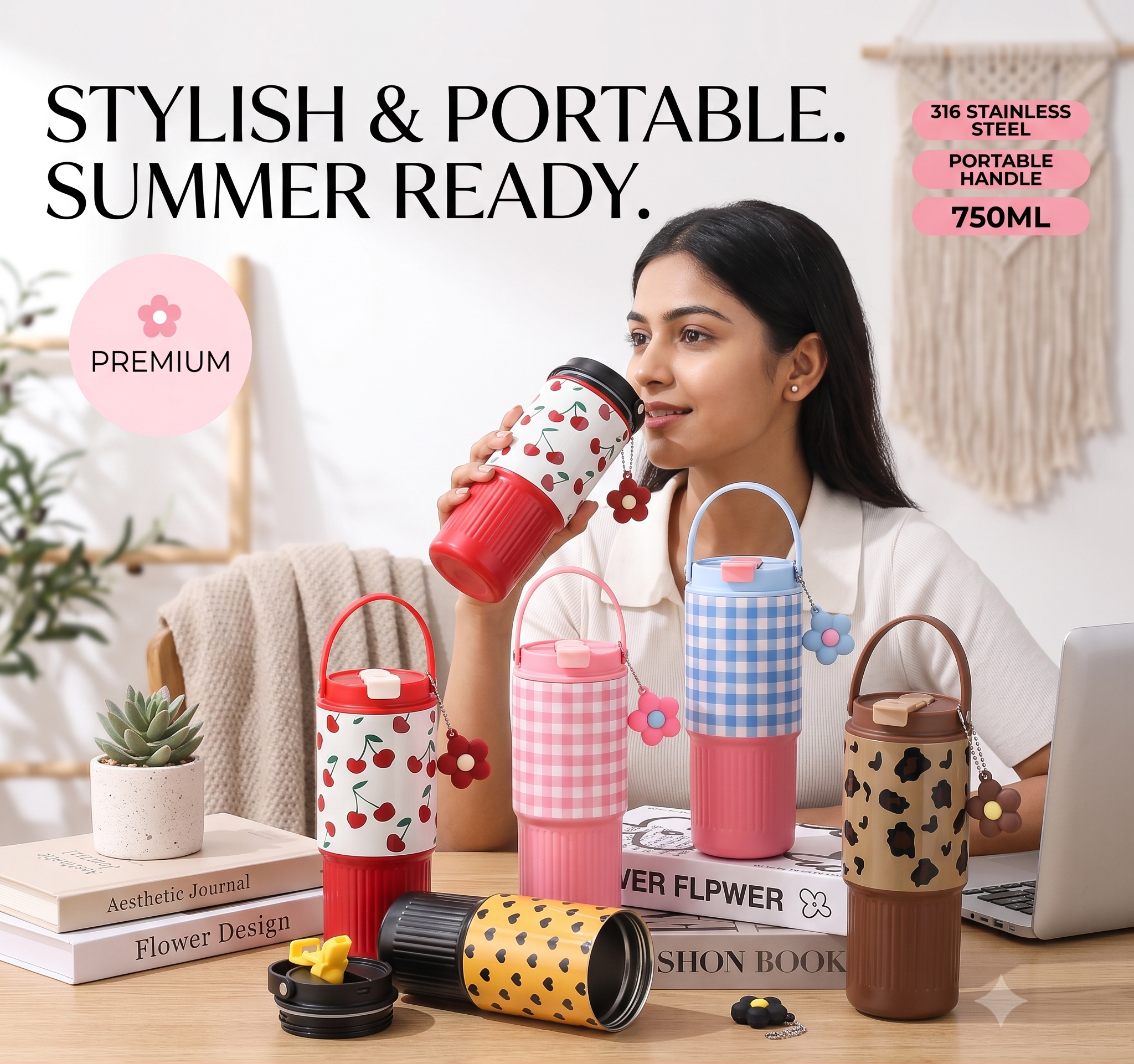 Aesthetic Pintresty Tumbler | With FREE Sipper