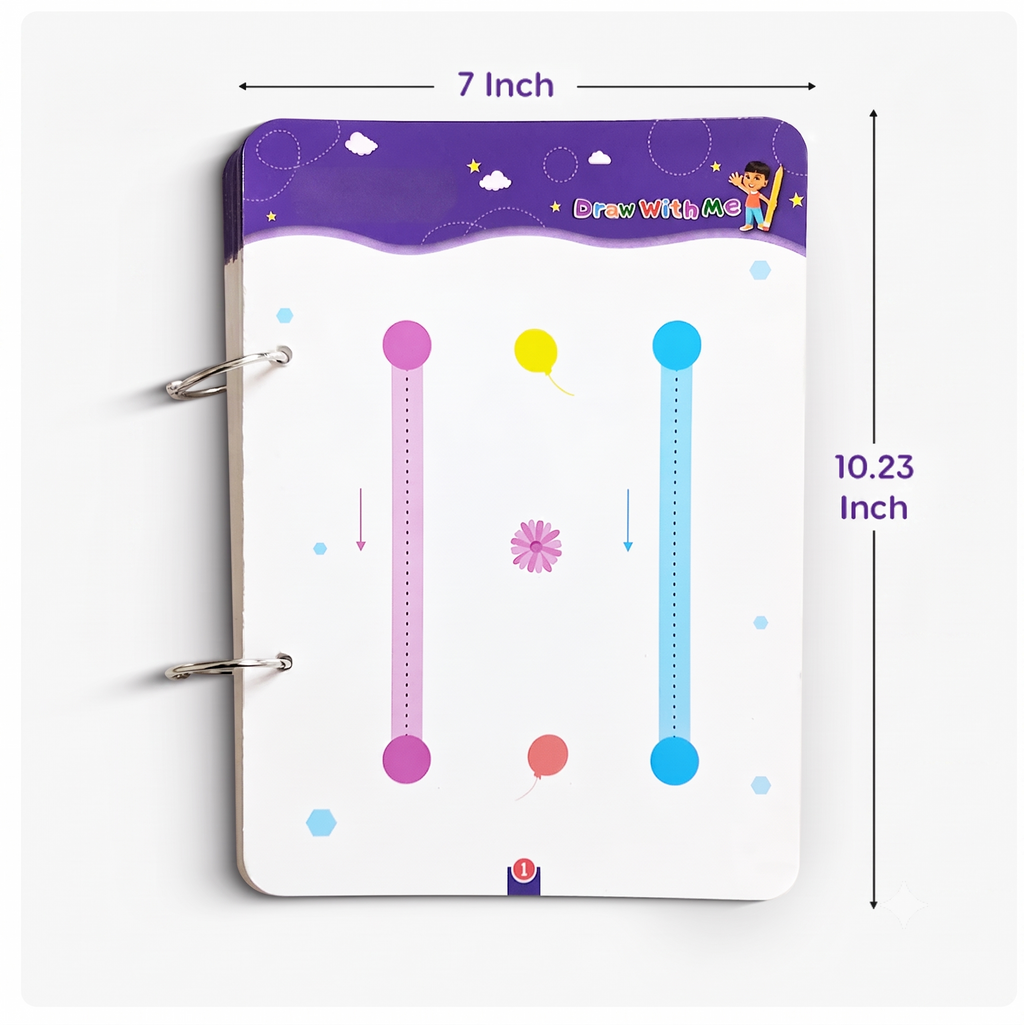 Montessori Reusable Tracing Line book | 68 Pages | FREE Worksheet | FREE Stationery Set
