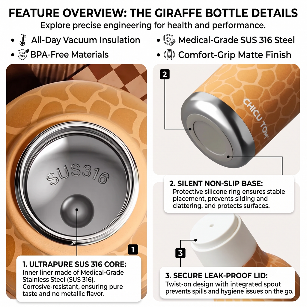 Animal Sipper Bottle | Stainless Steel | 480mL |  Buy 1 Get 1 FREE