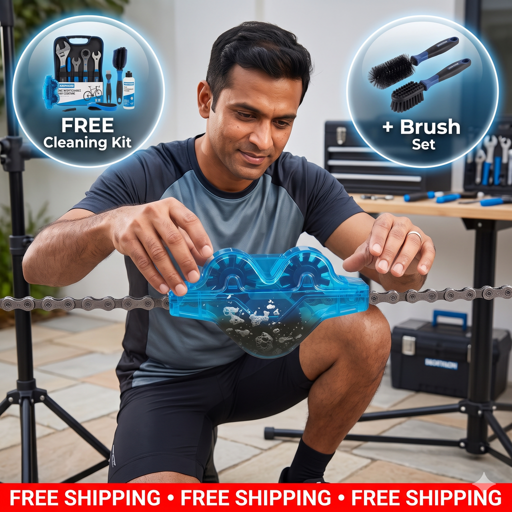 Bike Chain Scrubber | FREE Cleaning Set + Brush