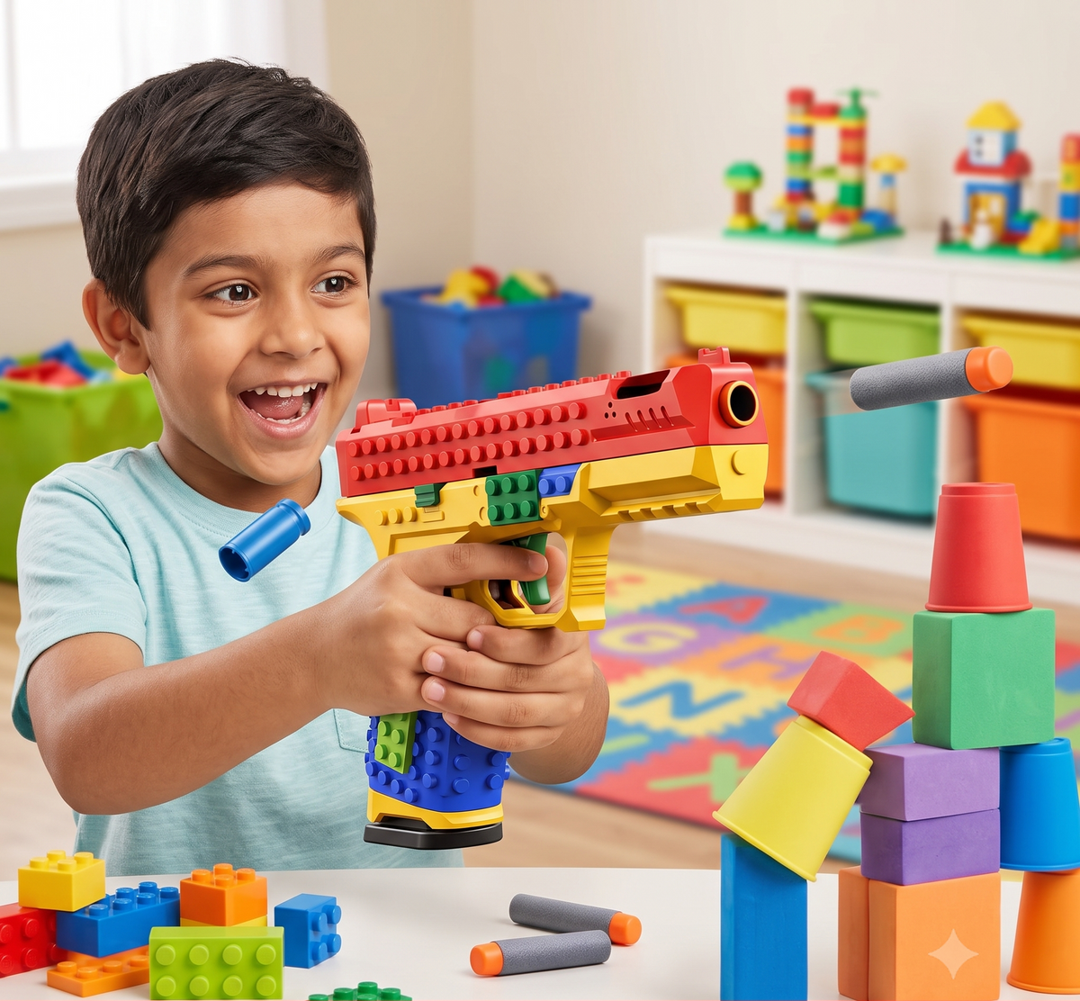 Building Block Shell-Ejecting Toy Gun | Soft Bullets