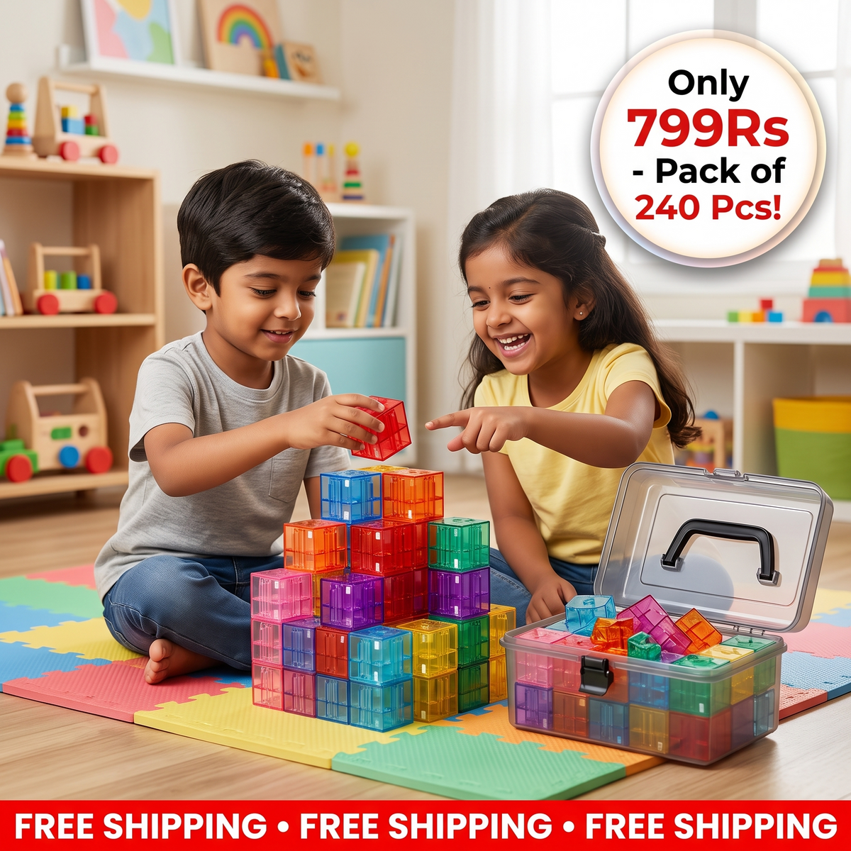 Montessori Cube Building Block Set for Kids | Improve Problem Solving