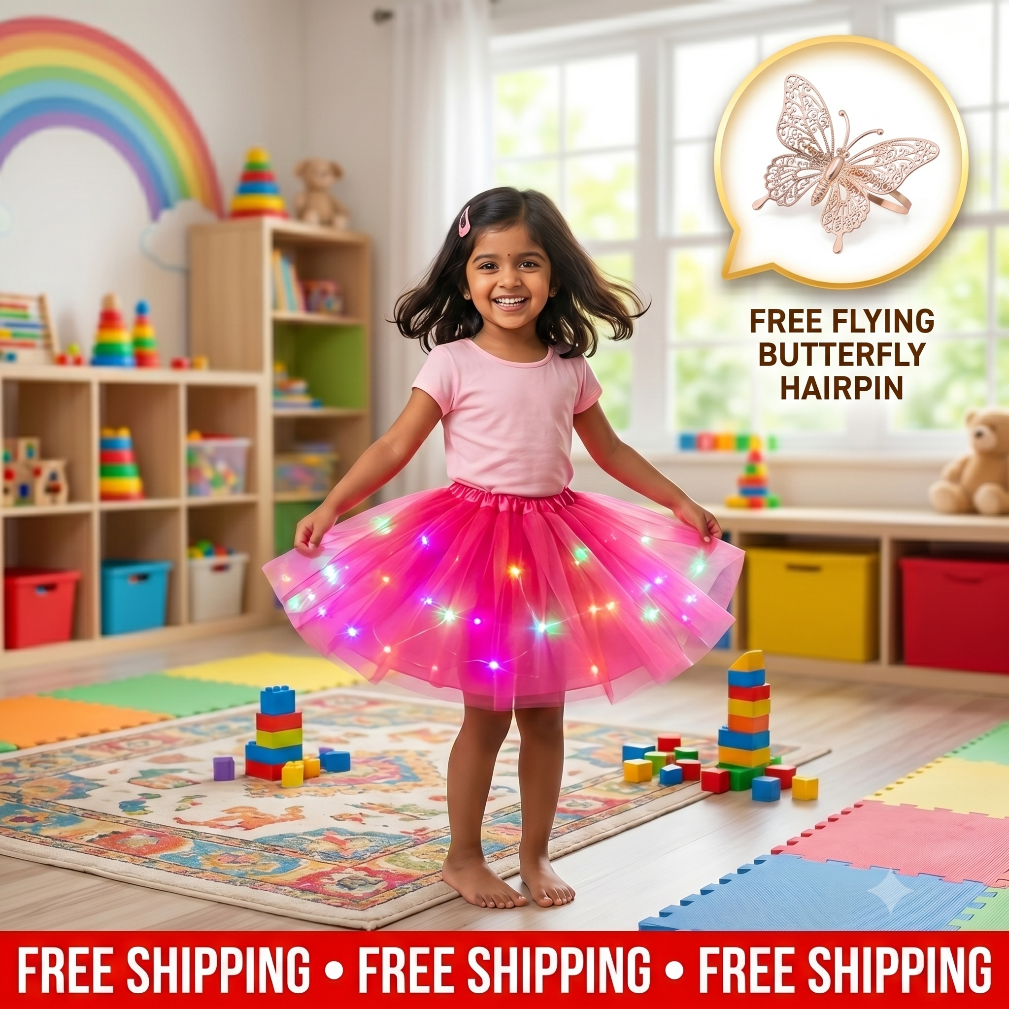Magical & Glowing LED Tutu Skirt | FREE Hairpin