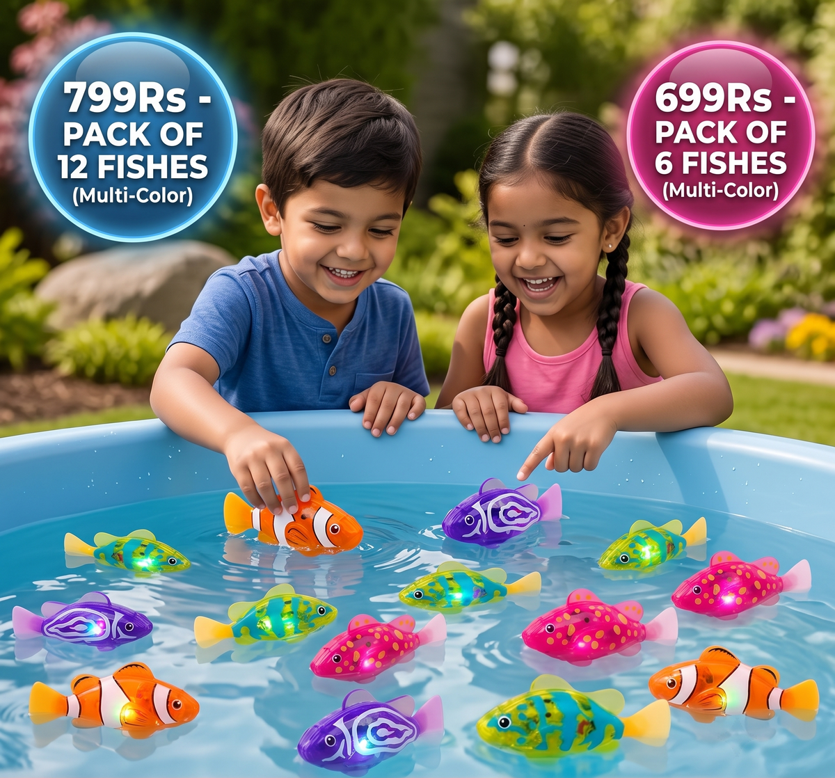 LED Floating Fish Pool Toy Set – Automatically Activated Glowing Fish