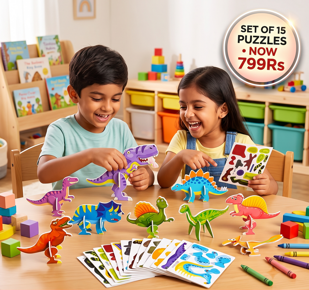 3D Cartoon Puzzle Set For Kids | Set of 4 Puzzle