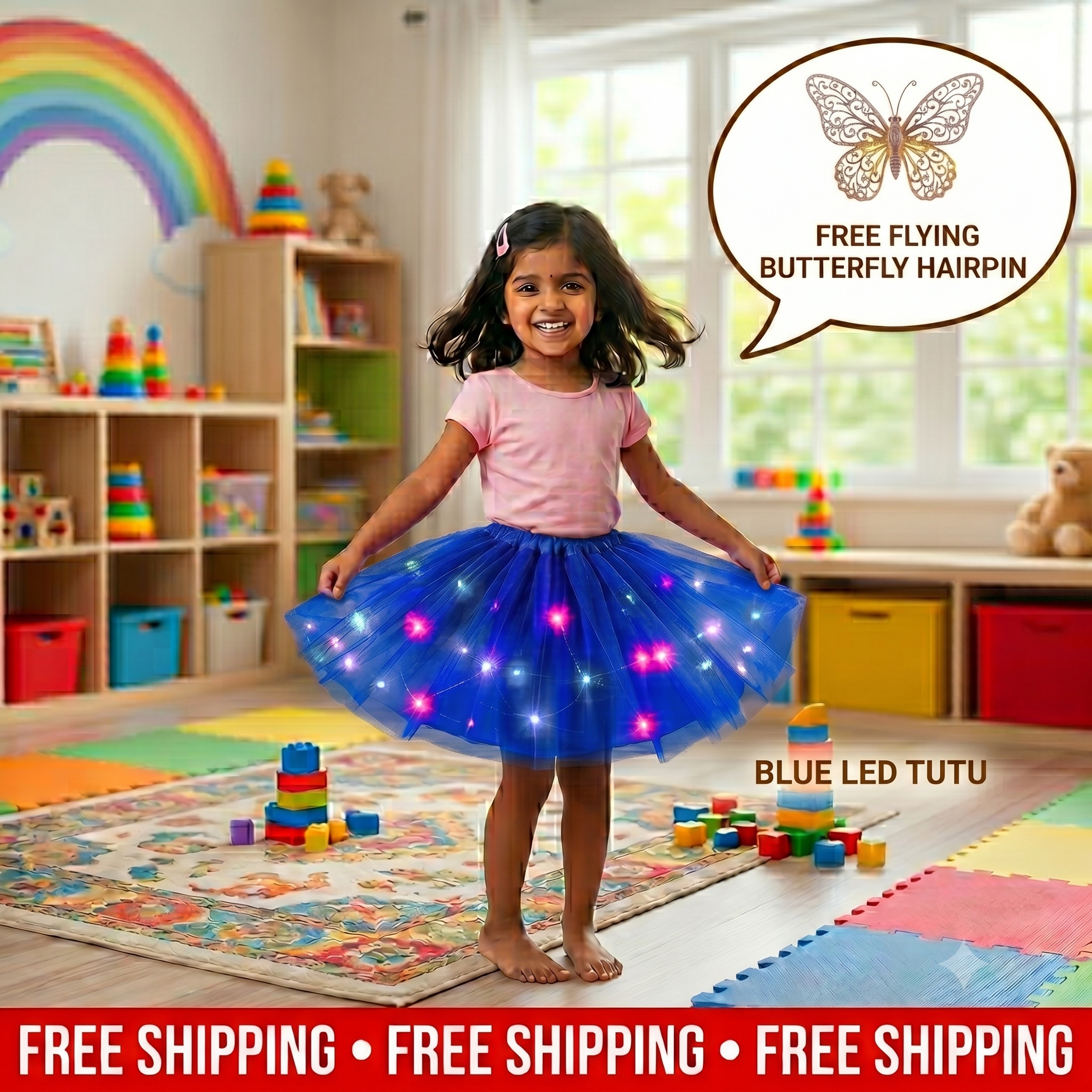 Magical & Glowing LED Tutu Skirt | FREE Hairpin