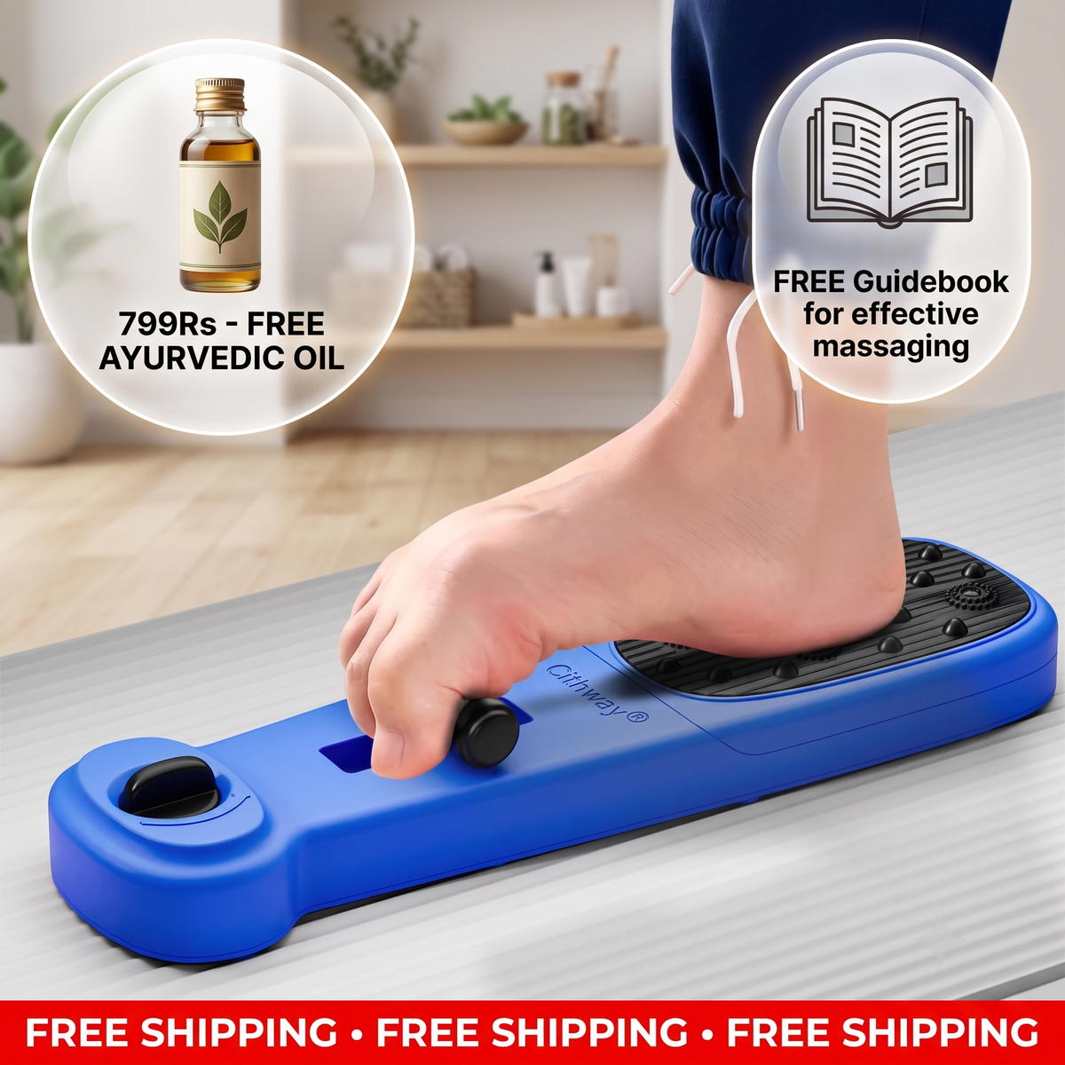 Magnetic Foot Arch Training Board | Fast Pain Relief | FREE Ayurvedic Pain-Relief Oil