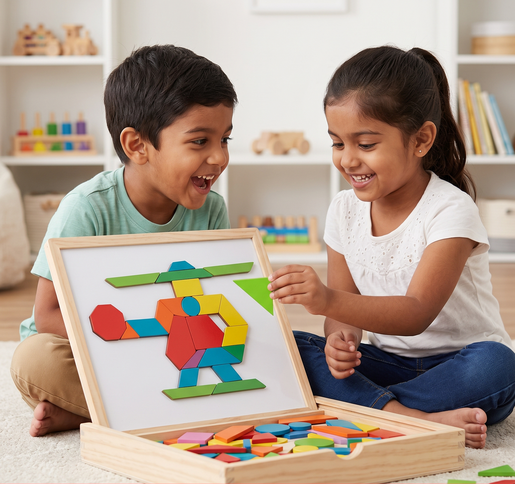 Magical Wooden Puzzle Set | 220 Block Set | Boost Creativity