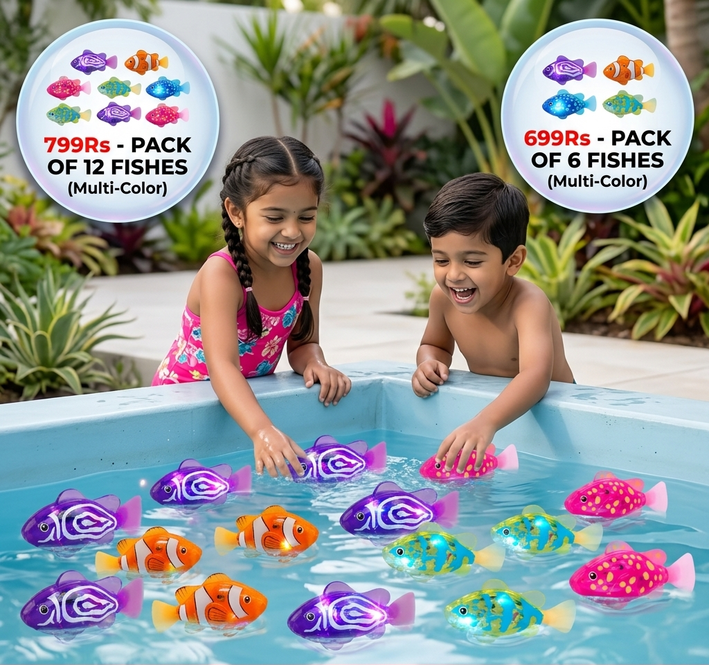 LED Floating Fish Pool Toy Set – Automatically Activated Glowing Fish