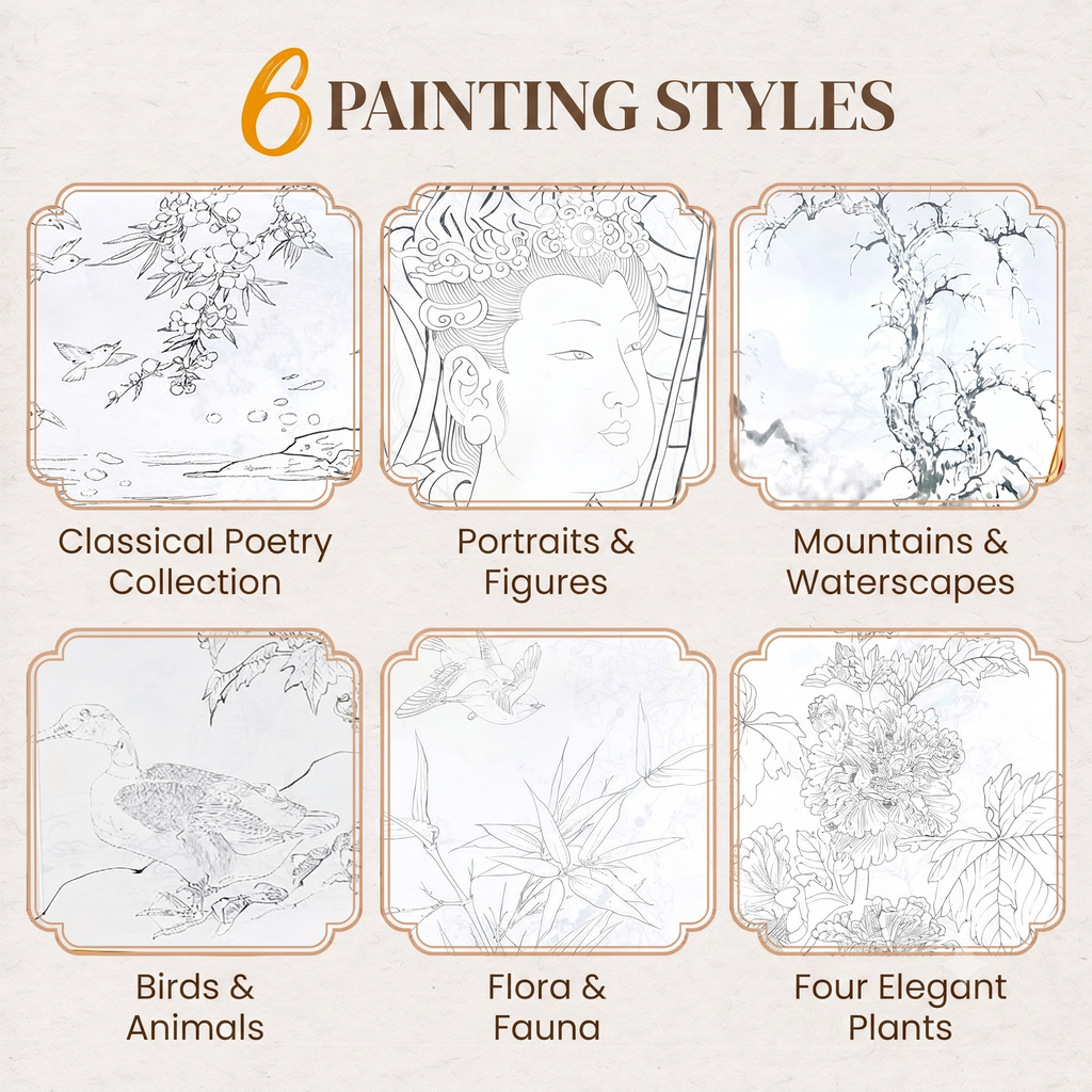 Chinese Painting & Drawing Album | Pack of 6 Books