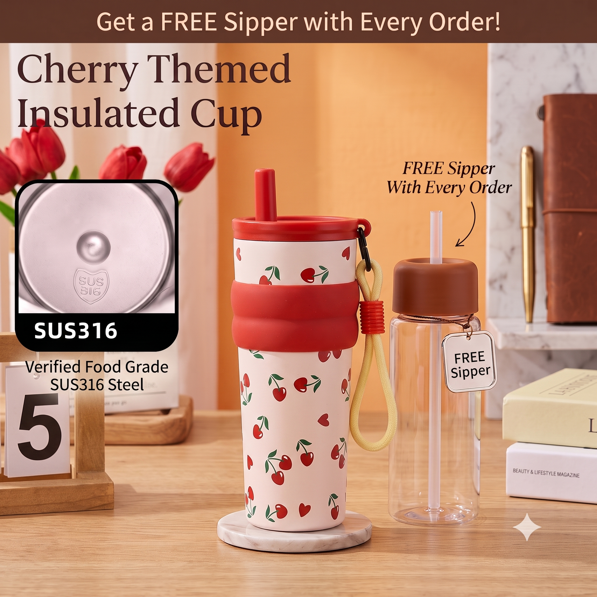 Aesthetic Pintresty Tumbler | With FREE Sipper