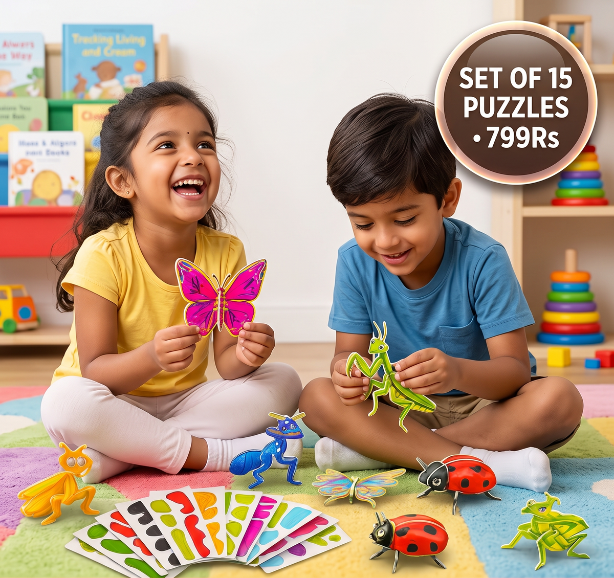 3D Cartoon Puzzle Set For Kids | Set of 4 Puzzle