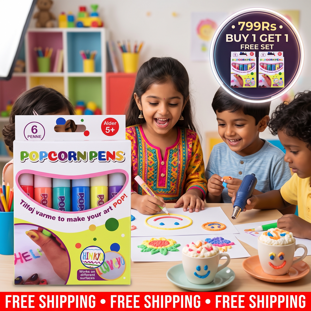 DIY Bubble Popcorn drawing pens for creative 3D drawings with heat effect | Buy 1 Get 1 FREE