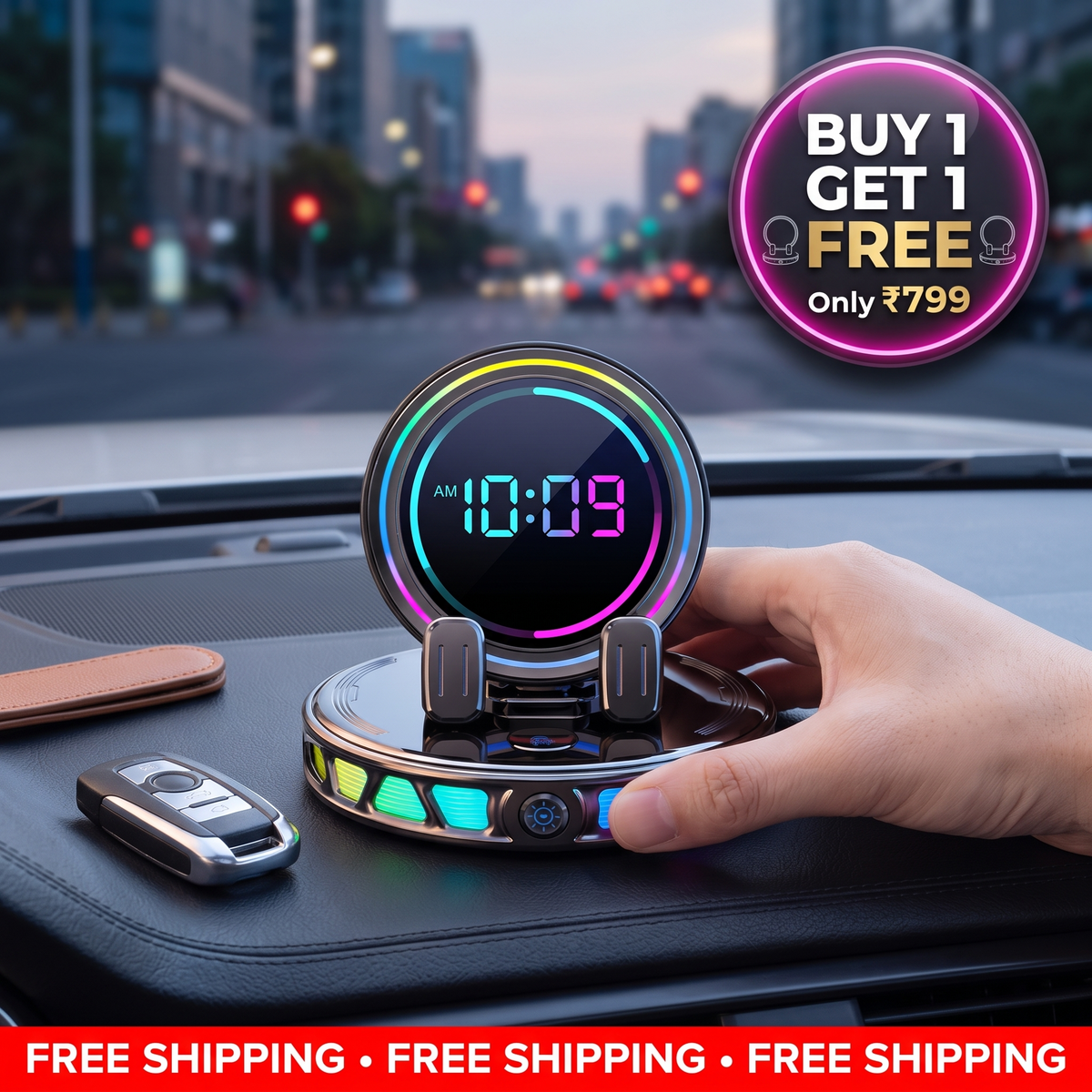 Smart Automatic Car Phone Holder | With RGB Holder