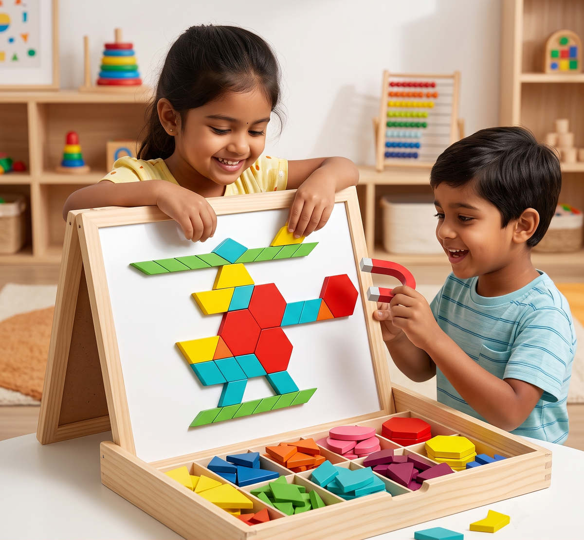 Magical Wooden Puzzle Set | 220 Block Set | Boost Creativity