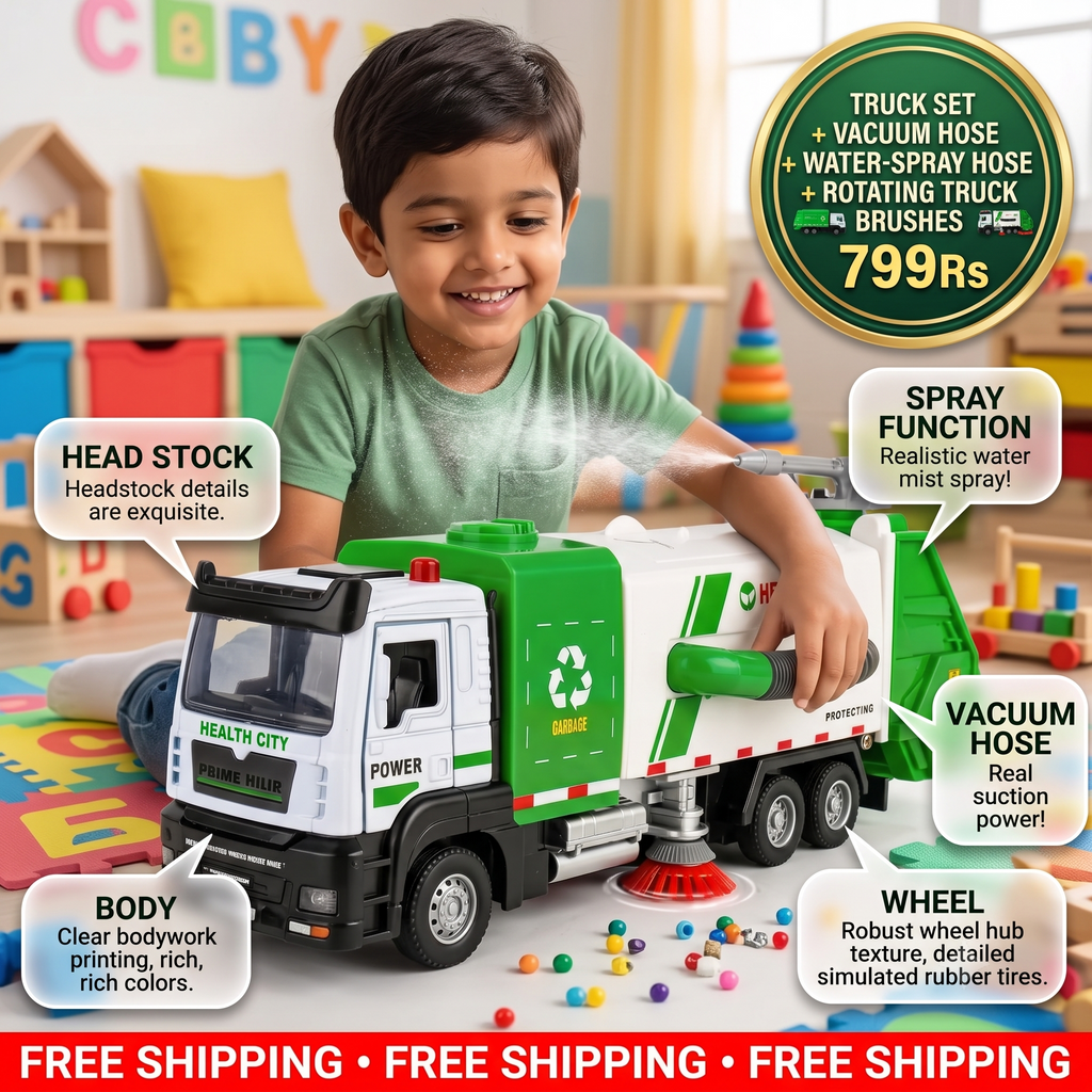 Street Sweeper Interactive Truck Set | Interactive Vaccum Hose