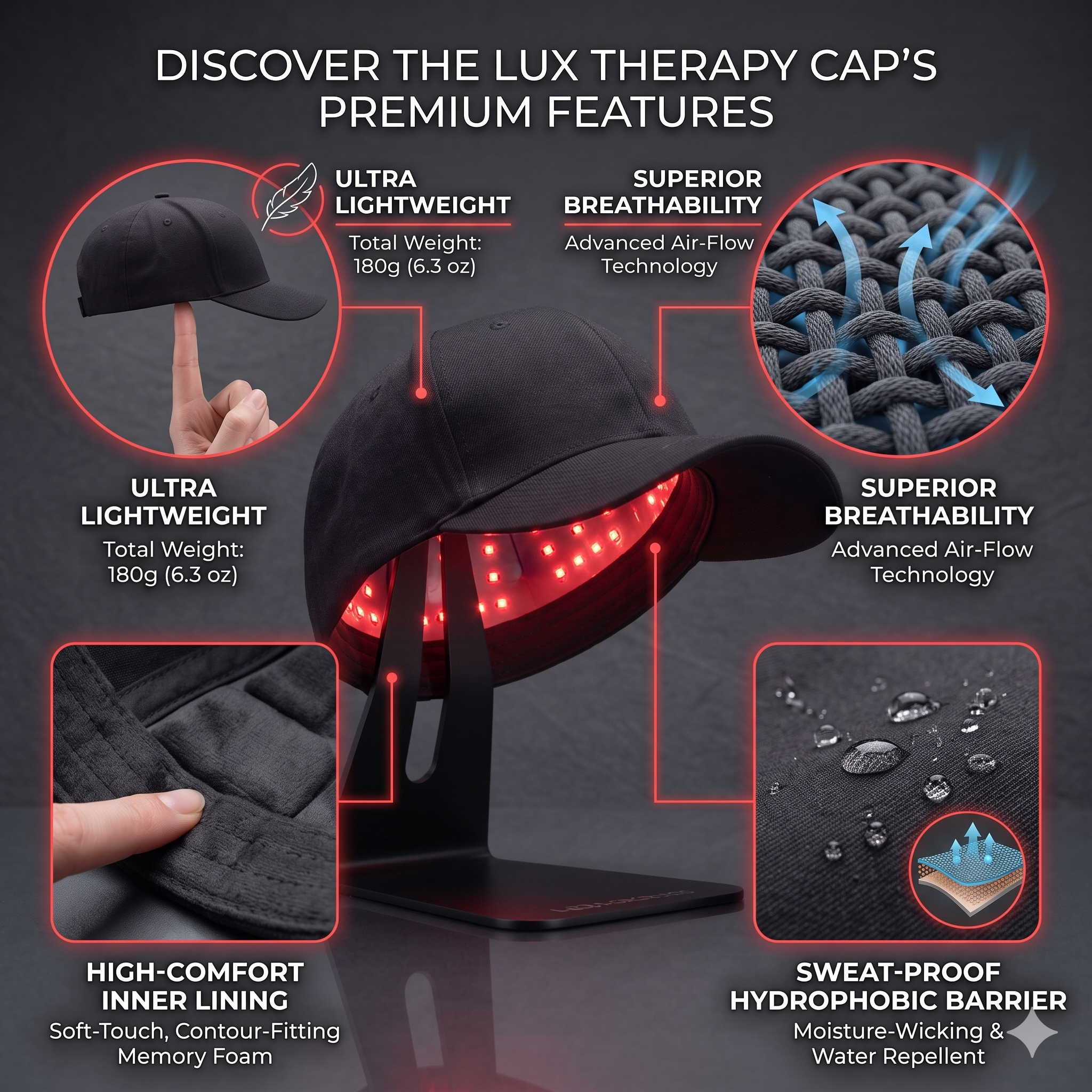 Red Light Therapy Cap - Grow Your Hair