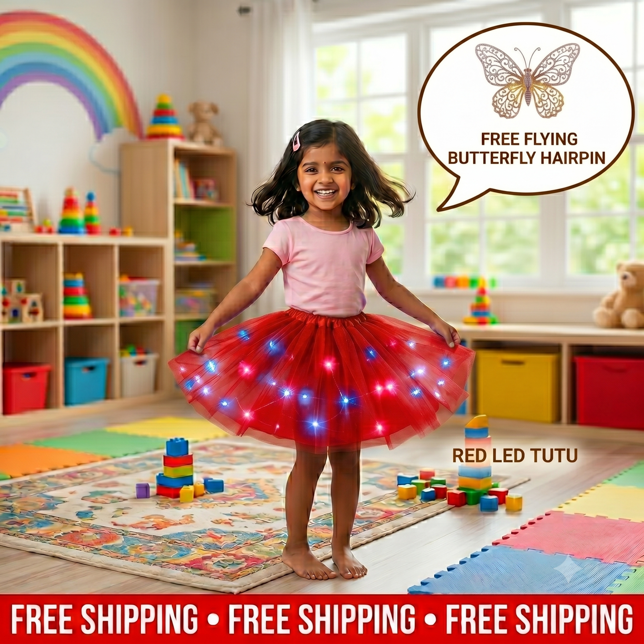 Magical & Glowing LED Tutu Skirt | FREE Hairpin