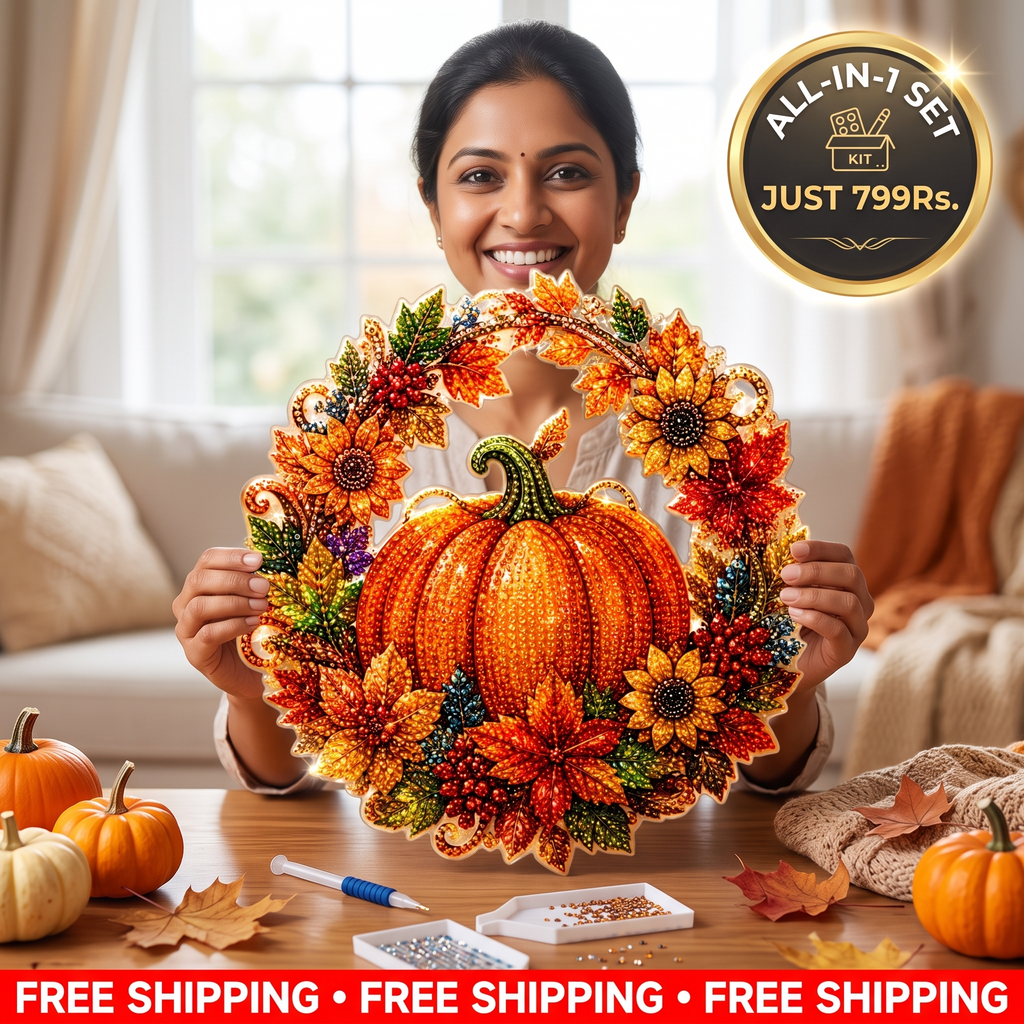 Autumn pumpkin diamond pattern Kit | All in 1 Set