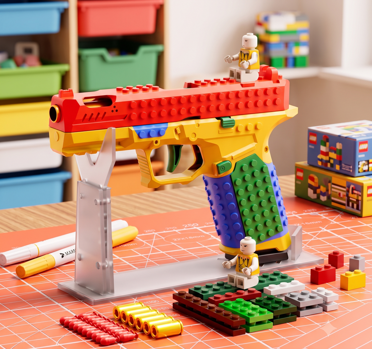 Building Block Shell-Ejecting Toy Gun | Soft Bullets