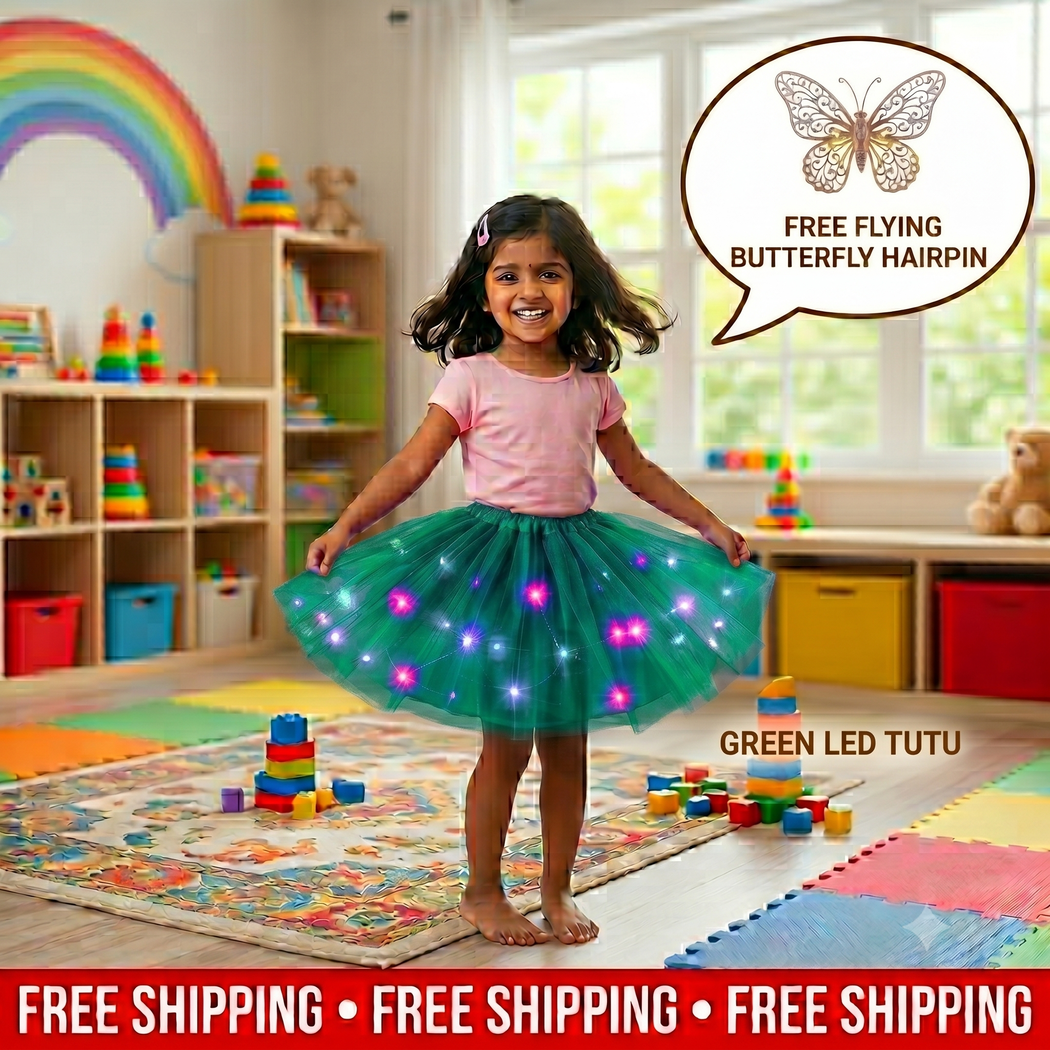 Magical & Glowing LED Tutu Skirt | FREE Hairpin