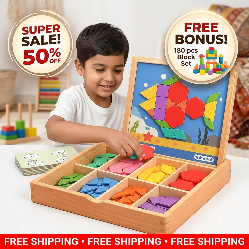 Wooden Magnetic puzzle Game With Patterns |