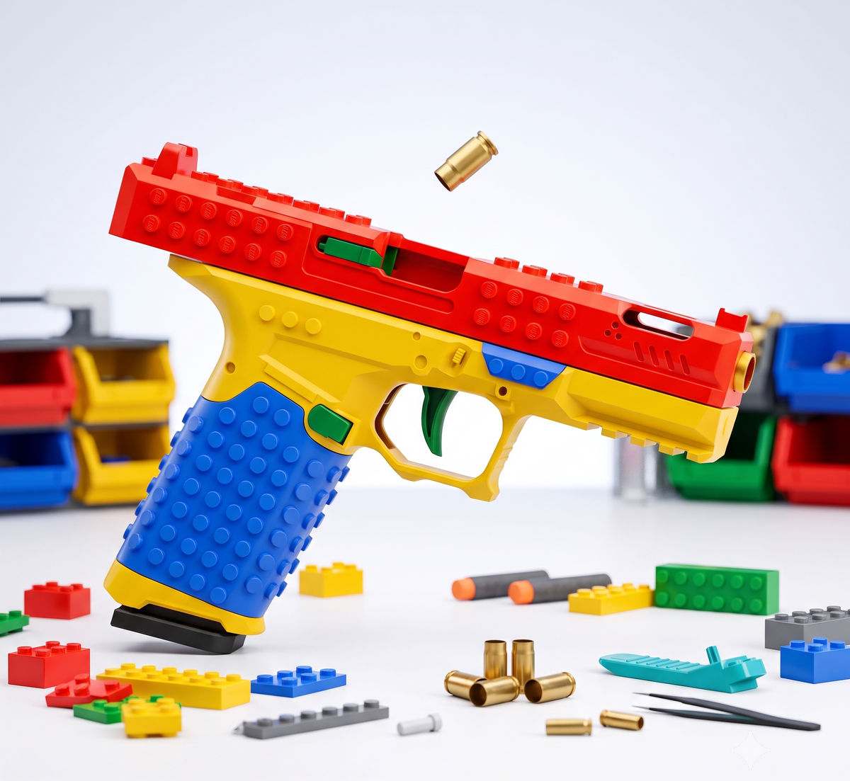 Building Block Shell-Ejecting Toy Gun | Soft Bullets