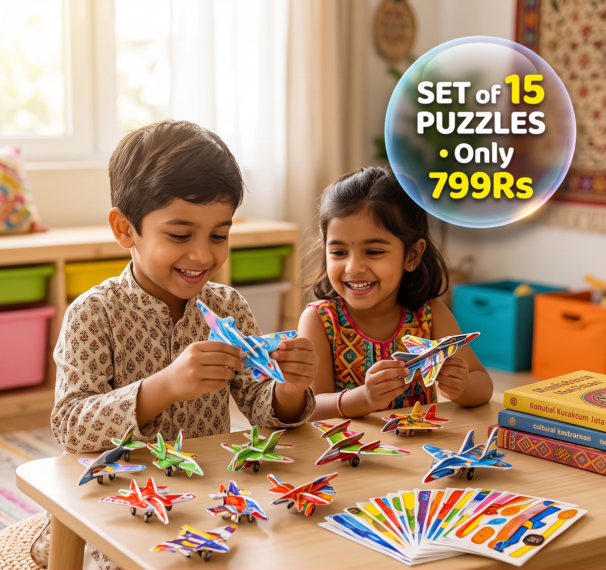 3D Cartoon Puzzle Set For Kids | Set of 4 Puzzle