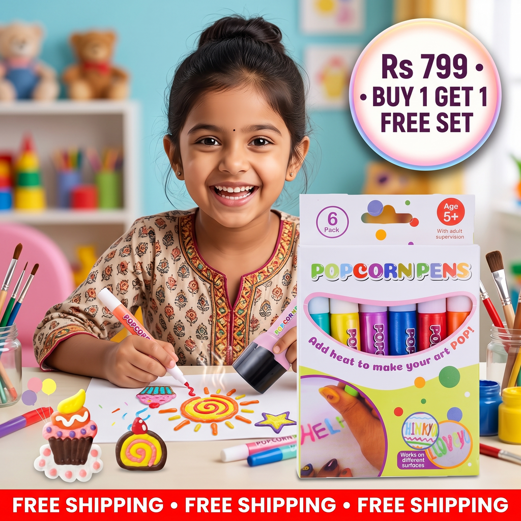 DIY Bubble Popcorn drawing pens for creative 3D drawings with heat effect | Buy 1 Get 1 FREE