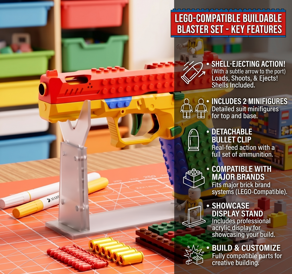 Building Block Shell-Ejecting Toy Gun | Soft Bullets
