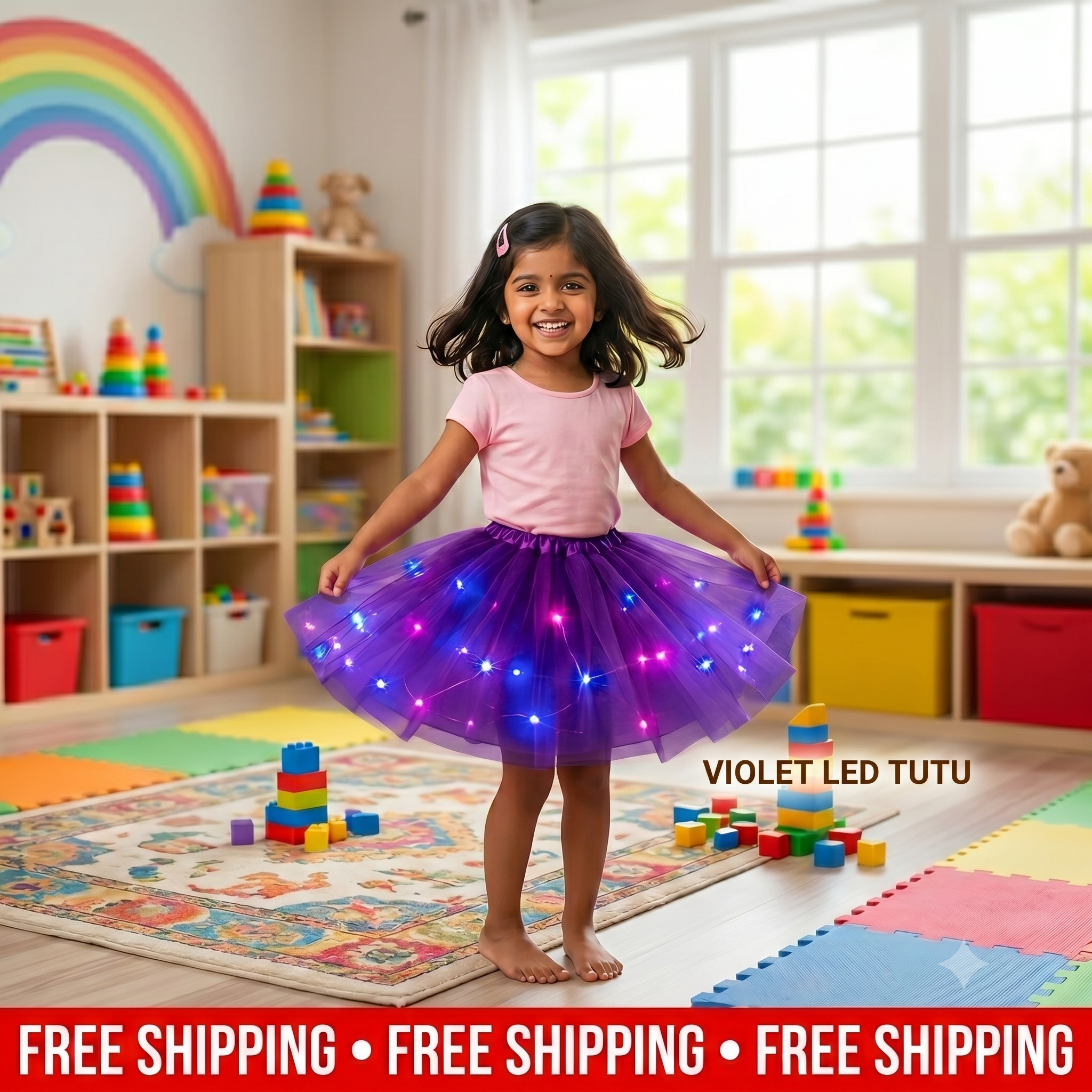 Magical & Glowing LED Tutu Skirt | FREE Hairpin